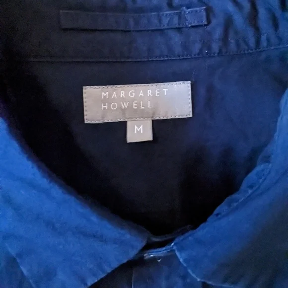 Margaret Howell Button Up 100% Cotton Shirt Blue Men's Size Medium Made in UK - Picture 3 of 5